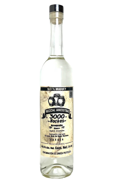 3000 Noches Mezcal Ancestral Arroqueno Blanco Oaxaca 750ml