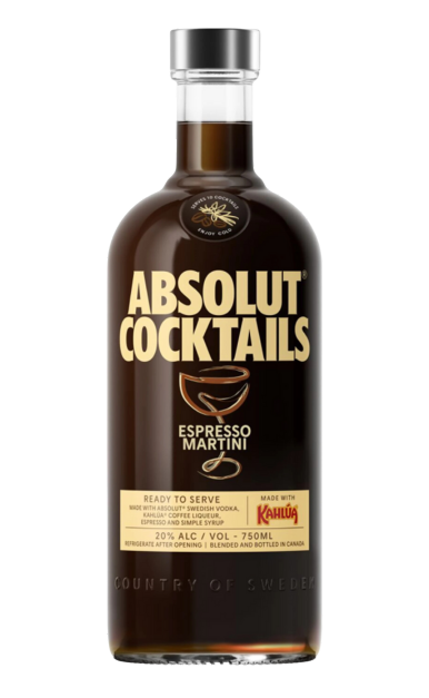 Absolut Vodka Cocktails Espresso Martini Rtd 750ml