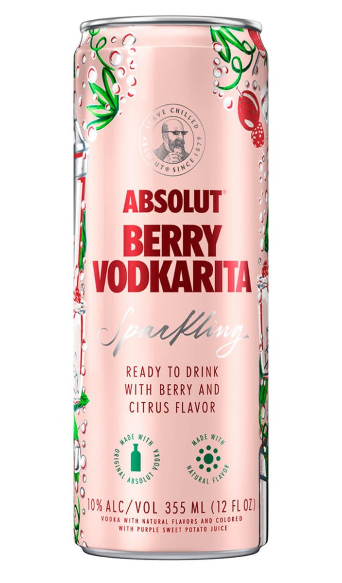 Absolut Berry Vodkarita Sparkling Rtd 4x355ml Cans