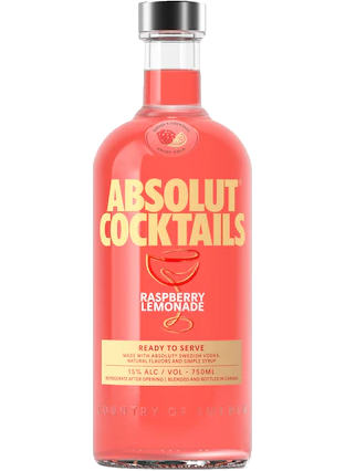 Absolut Vodka Cocktails Raspberry Lemonade Rtd 750ml